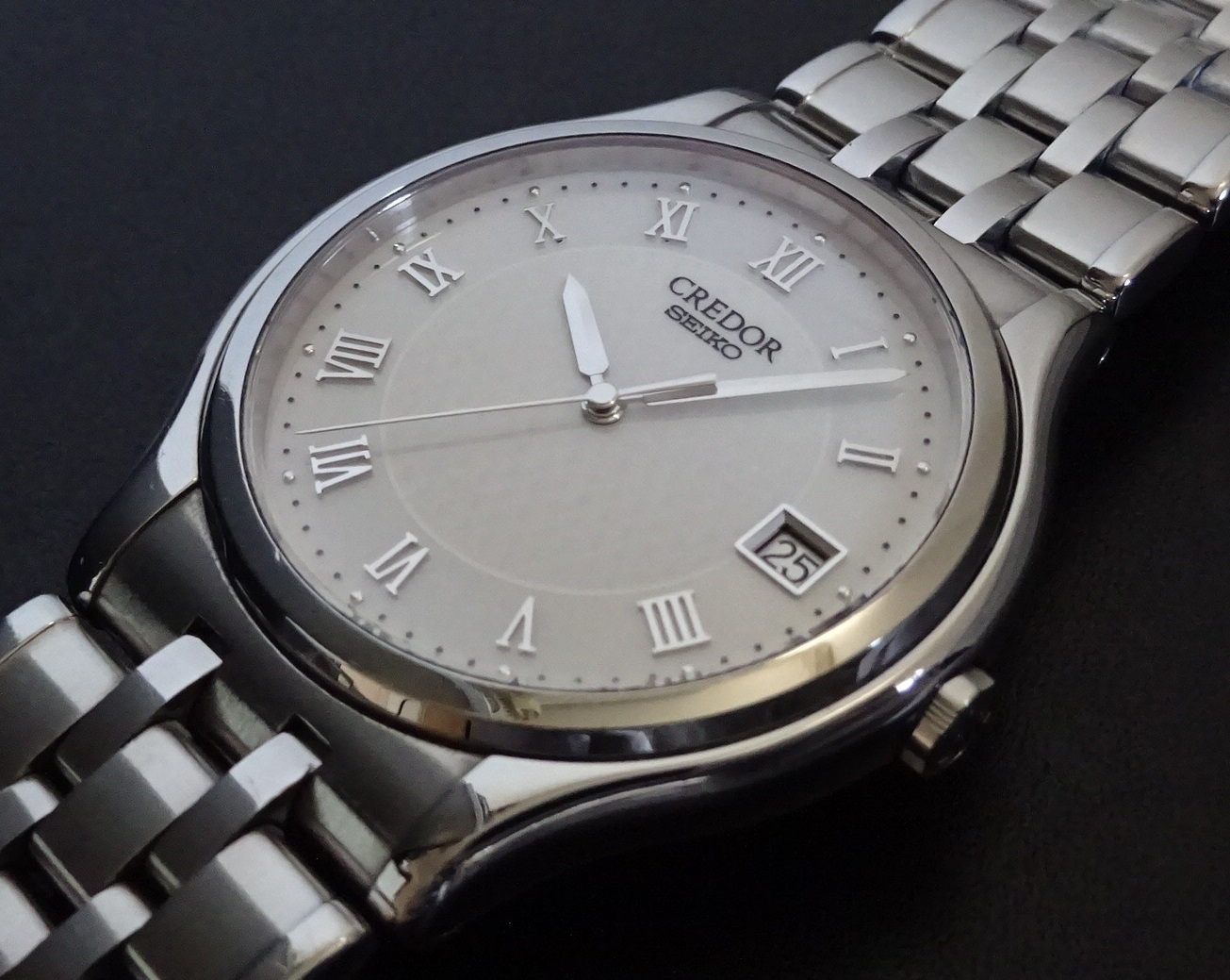 SEIKO セイコー メンズ腕時計 クレドール 8J86-7A00 SS ホワイト文字盤 クォーツ 仕上げ済