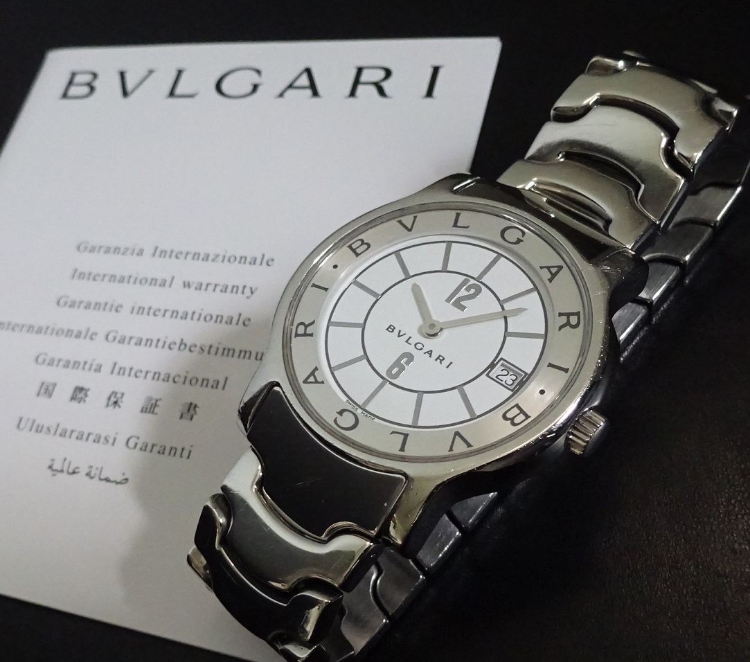 ブルガリ BVLGARI ST35S ソロテンポ デイト クォーツ メンズ 保証書付き_756206
