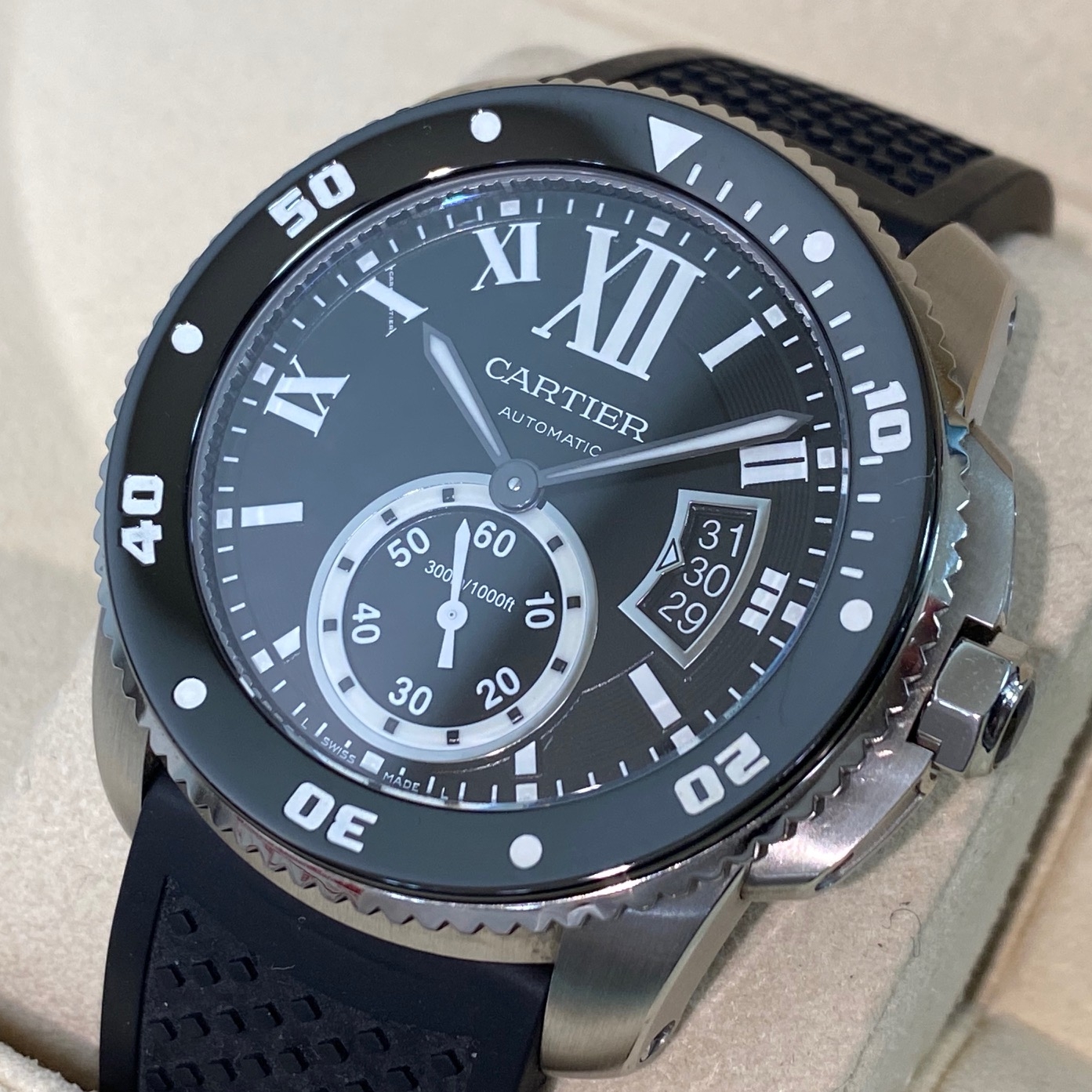 カルティエ カリブル ドゥ カルティエ ダイバー 腕時計 時計 ステンレススチール W7100056 自動巻き メンズ 1年保証 CARTIER