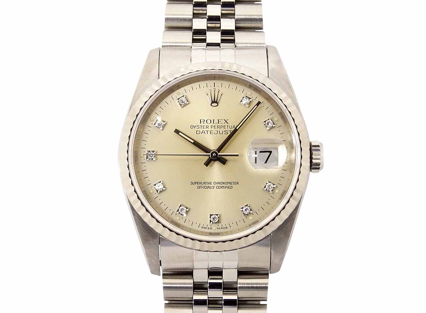 ロレックス ROLEX デイトジャスト 16234 シルバー K18WG/SS メンズ 腕時計