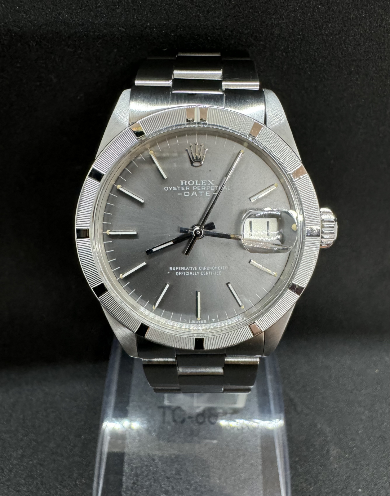 トケマー:【極美品】ROLEX ロレックス 希少 グレー文字盤 Ref. 1501 オイスターパーペチュアル エンジンターンドベゼル リベットブレス  自動巻き